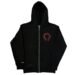 Black Chrome Hoodie With Red Cross