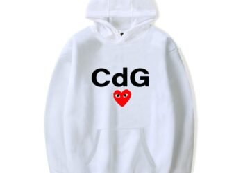 CDG Red Heart Print hoodie