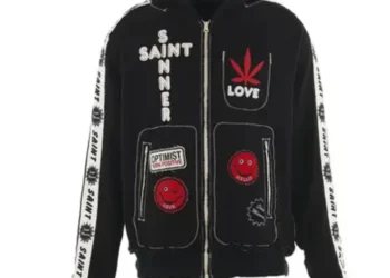 saint a love knit zip up hoodie