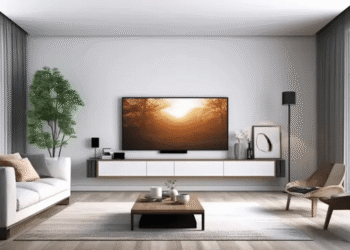 pngtree modern living room with smart tv cabinet image 13516599 4