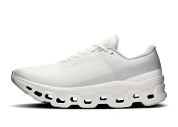 On Cloudmonster 1 White Shoes aside view