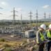 magnific highvoltage electric substation power lines across 5478