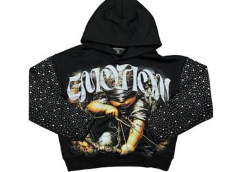 Mixed Emotional Archer Rhinestone Black Hoodie