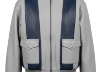 Vintage Grey Retro Bomber Jacket